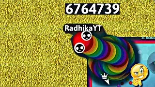 Thumbnail: OMG 🐍 KING RAINBOW 👑 FEED CUTE NOOBS IN LEFT SIDE MAP 🐍 BEST EPIC SNAKE IO GAMEPLAY 🐍#snakeio 