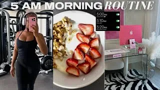 Thumbnail: 5AM PRODUCTIVE MORNING ROUTINE | starting healthy habits + building discipline + staying consistent