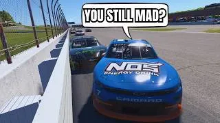 Thumbnail: Driver gets revenge after getting wrecked! Sim, Iracing and NASCAR crash compilation