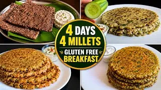 Thumbnail: 4 Days - 4 Millets | Healthy Gluten Free Breakfast Recipes / Healthy Breakfast Ideas / Weight Loss 