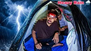 Thumbnail: Heavy Rain Camping in Thunderstorm ⛈️ | Entire Night in Tent Survival | Rain Camping India