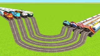 Thumbnail: 8 TRAINS FACE TO FACE PASSING ON PARALLEL CURVED RAILWAY TRACKS|Train Simulator|Railworks 2026|