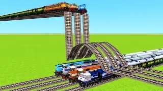 Thumbnail: 7 TRAINS HIGH CROSSING FROM WORLD MOST HIGH BREAKERS TRACKS & 4 DIFFERENT RAILROAD|Train Simulator|
