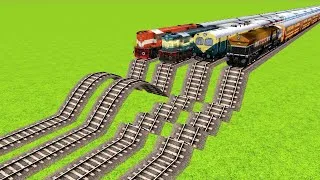 Thumbnail: INDIAN RAILWAY’S CRAZIEST TRACK CROSSING 🚆🔥 AND DANGEROUS CRASH AT DIFFICULT RAILROAD|TrainSimulator