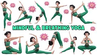 Thumbnail: Mindful & Breathing Yoga with Zoey | KPop Demon Hunters | Simple Stretches | Rainbow Yoga