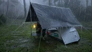 Thumbnail: AMAZING RAINSTORM CAMPING 🌧 | SOLO CAMPING IN HEAVY RAIN AND THUNDERSTORM ⚡