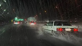 Thumbnail: ☔ Midnight Rain Highway Drive 😴 Drift into Deep Sleep (Real Footage, Not AI)