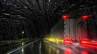 Thumbnail: ☔️Heavy Rain Midnight Highway Drive💤 Drift into Deep Sleep😴 (Real Footage, Not AI)
