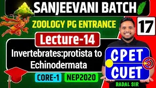 Thumbnail: 🔥Day-17 | Lecture-14 | Invertebrates: Protista to Echinodermata|cpet zoology|cuet zoology|NEP2020