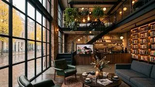Thumbnail: Calm Rainy Day with Warm Piano Jazz Music ☔︎︎ Cozy Coffee Shop Ambience for Relax, Work, Study