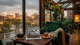 Thumbnail: Cozy Rainy Day ☕️ Cozy Coffee Shop Ambience & Smooth Piano Jazz Music for Study, Work & Focus