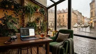 Thumbnail: Smooth Piano Jazz Relaxing Music ☕️ Cozy Rainy Coffee Shop Ambience & Rain Sounds for Work, & Study