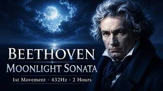 Thumbnail: Beethoven — Moonlight Sonata Adagio 432Hz | Calm Piano for Sleep & Relaxation (2 Hours)