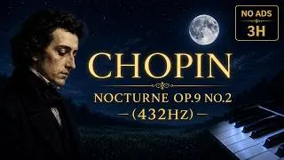Thumbnail: Chopin Nocturne Op9 No2  432Hz | Relaxing Piano Music for a Calm Night 3 Hours