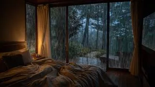 Thumbnail: Gentle Rain Sounds on Forest Night | Rest in Rainy Bedroom with Night Rain