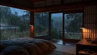 Thumbnail: Heavy Forest Rain, Warm Lights, Quiet Night 🌧️ | Deep Sleep Rain Sounds for Sleeping