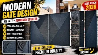 Thumbnail: Modern Aluminium Louvers Gate Design | Full Installation + Premium Black Finish | aluminium louvers 