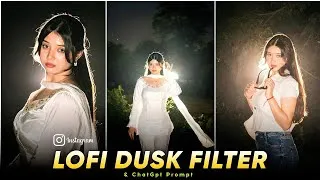 Thumbnail: Trending glow effect photo editing | Lofi dusk filter prompt | Instagram new filter lofi dusk