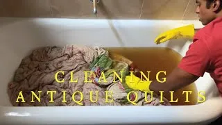 Thumbnail: CLEANING TWO ANTIQUE QUILTS FROM AN ESTATE SALE, REMOVING AGE STAINS - With Rajiv Surendra