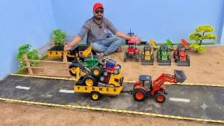 Thumbnail: RC Tractor Rescue Vlog | TATA Truck Accident, Rescue By Mahindra Novo, John Deere Fully JCB Loaded 