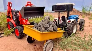 Thumbnail: Tractor Loading Work | New Holland Fully Loaded Trolley By Bruder JCB Backhoe Loader | John Deere |