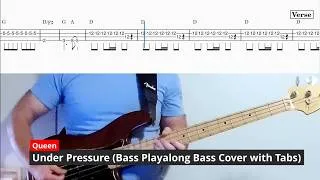 Thumbnail: Queen - Under Pressure (Bass Playalong Bass Cover with Tabs)