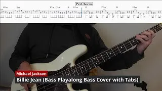 Thumbnail: Michael Jackson - Billie Jean (Bass Playalong Bass Cover with Tabs)