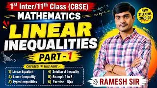 Thumbnail: Linear Inequalities  Part-1 | 1st Inter/11th Class Maths | Chapter - 5 | New Syllabus | Ramesh Sir
