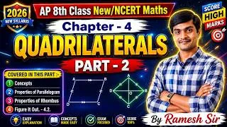 Thumbnail: AP 8th Class Maths Chapter 4 | Quadrilaterals Part 2 | Parallelogram & Rhombus | Figure It Out 4.2