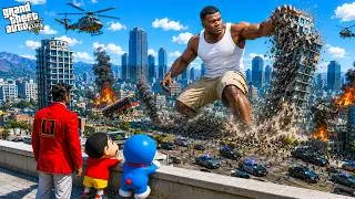 Thumbnail: GTA 5: Rampage & Shinchan🤣Franklin Became Giant MONSTER 🦖Full Fun #bommalu #rampageboy #gta5telugu