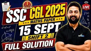 Thumbnail: SSC CGL 2025 Maths PYQ | 15 September Shift 2 | Full Solution + Short Tricks