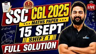 Thumbnail: SSC CGL 2025 Maths PYQ | 15 September Shift 1 | Full Solution + Short Tricks