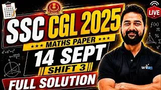 Thumbnail: SSC CGL 2025 Maths PYQ | 14 September Shift 3 | Full Solution + Short Tricks