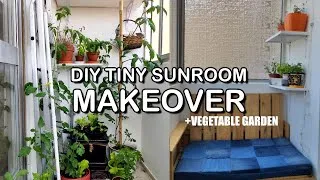 Thumbnail: DIY Extreme Small Balcony/Sunroom Makeover |Renter Friendly Transformation | Apartment Veggie Garden