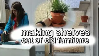 Thumbnail: UPCYCLING FURNITURE | Turning an old dresser into shelves for my vertical apartment vegetable garden