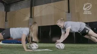 Thumbnail: RUGBY BALL PUSH UPS | How Many Can You Do? w/ Kendra & Marcelle