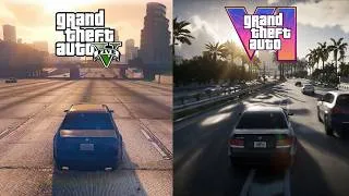 Thumbnail: GTA 6 VS GTA 5 Driving Gameplay With Matching Cars, Police Chase, & Cruising