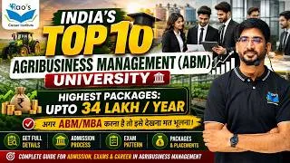 Thumbnail: Top 10 Agribusiness Management Universities in India | ABM Admission Process | Placement by Rao sir