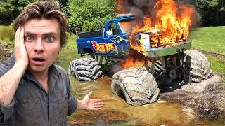 Thumbnail: Monster Truck Caught FIRE - Our Worst Recovery Yet