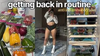 Thumbnail: get back into routine with me 🌱| anti inflammatory diet grocery haul on a budget 