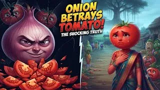 Thumbnail: The Onion's Betrayal Destroyed Tomato's Life! 🍅🧅 | Emotional Friendship Story with a Shocking Ending