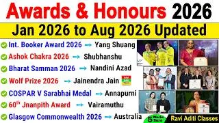Thumbnail: Awards and Honours 2026 Current Affairs | Important Awards 2026 | Current Affairs 2026 ssc railway