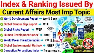 Thumbnail: Index and Ranking Issued By 2026 Current Affairs | Important Index and Ranking 2026 