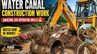 Thumbnail: Water Canal Construction Work | Amazing JCB Operator Skills 🔥 | Watch How He Works!