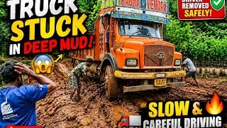 Thumbnail: Truck Stuck in Deep Mud | Driver Removed  Safely | Slow & Careful Driving 🔥🔥