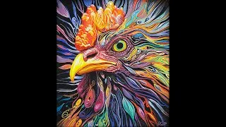 Thumbnail: Psychedelic Chicken 🐔✨ Gouache Painting Timelapse