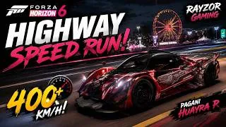 Thumbnail: 🔥 400+ KM/H PAGANI HUAYRA R 🔥 | HIGHWAY SPEED RUN | Forza Horizon 6 | Rayzor Gaming 🏁💨