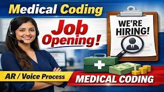 Thumbnail: Medical Coding Job Openings 2026 | AR / Voice Process Hiring | Freshers Can Apply