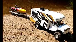 Thumbnail: Rc JET BOAT LAUNCH,RC CAMPER RUN IN WATER TRAIL AFTER RAIN.