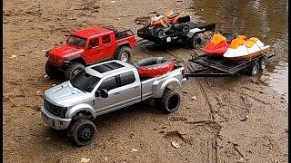 Thumbnail: Rc boat launch 2 X SEA-DOO JET BOAT 3D PRINTED,QUAD RAPTOR 700,CEN FORD RACING F450 ADVENTURE.